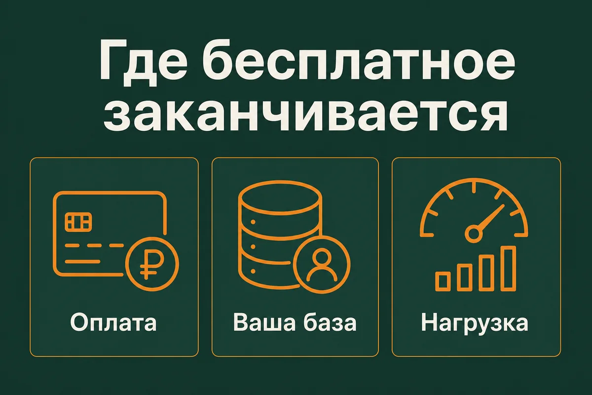 Три места, где бесплатный конструктор ботов заканчивается: оплата, ваша база данных и нагрузка – neurovod.ru